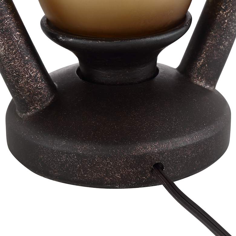 Image 5 Franklin Iron Works Miner Night Light Lamps with White Shades Set of 2 more views