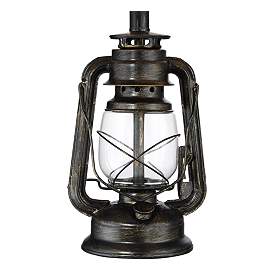 Image5 of Franklin Iron Works Miner Weathered Bronze Lantern Table Lamps Set of 2 more views