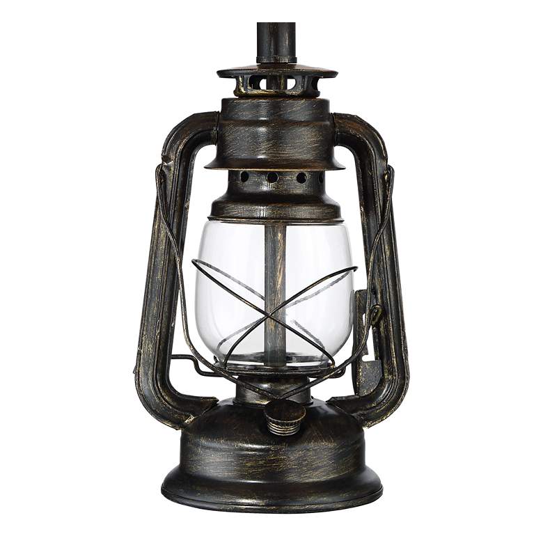 Image 5 Franklin Iron Works Miner Weathered Bronze Lantern Table Lamps Set of 2 more views