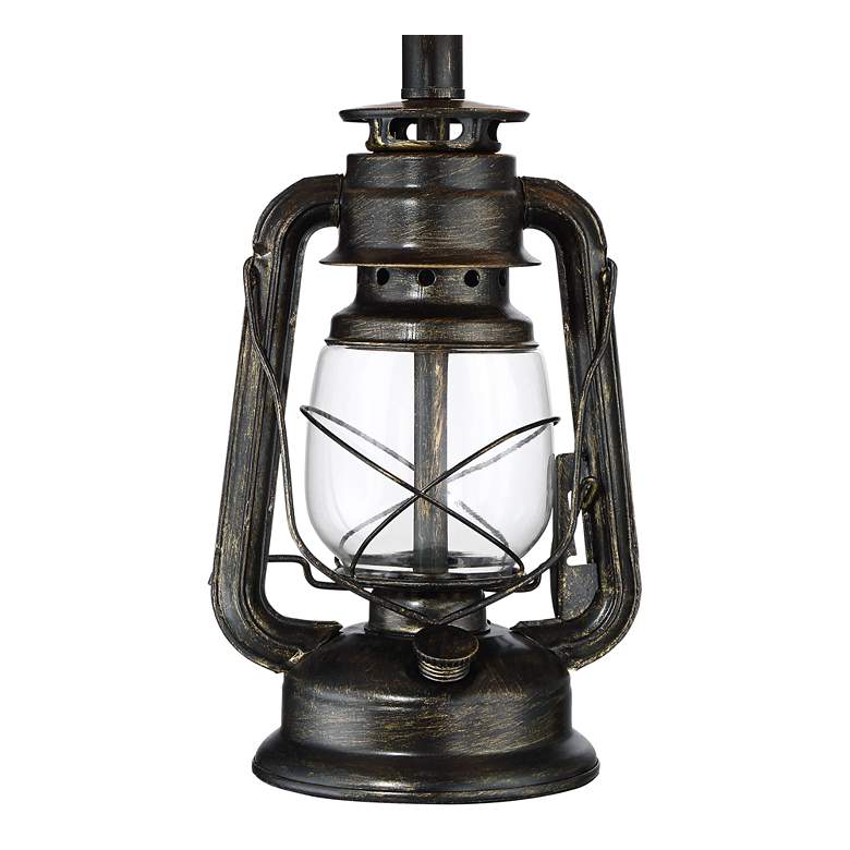 Image 5 Franklin Iron Works Miner Weathered Bronze Lantern Table Lamps Set of 2 more views