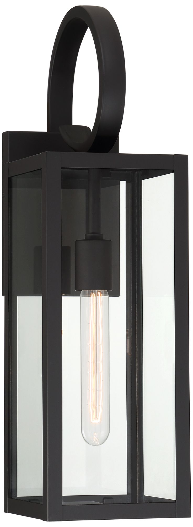 Image 3 Franklin Iron Works Mira 21"H Black Finish Outdoor Lantern Wall Light