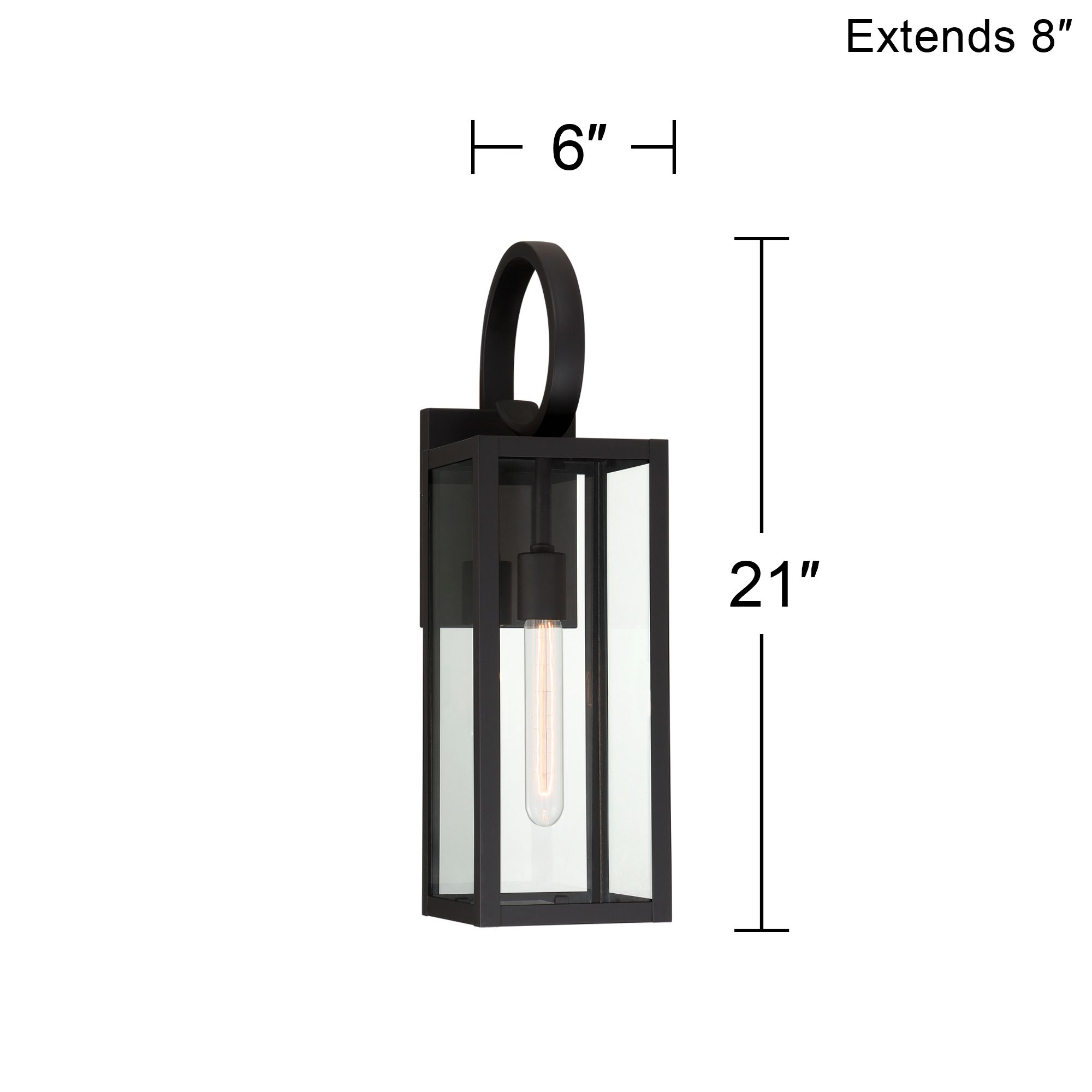 Franklin Iron Works Mira 21"H Black Finish Outdoor Lantern Wall Light in scene