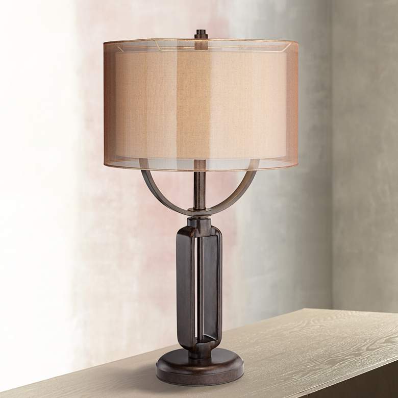 Image 1 Franklin Iron Works Monroe Industrial Table Lamp
