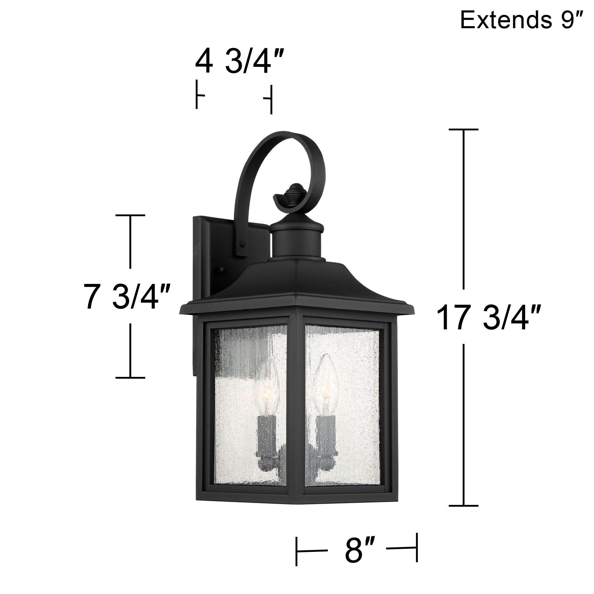 Franklin Iron Works Moray Bay 17 3/4" Black 3-Light Outdoor Wall Light