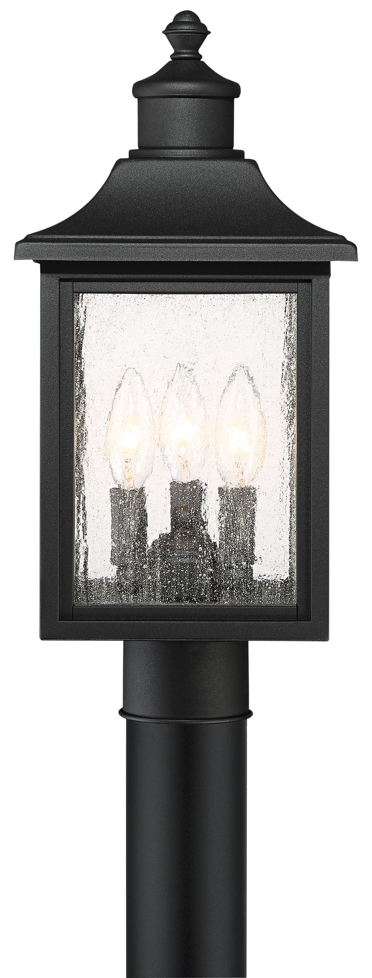 Image 5 Franklin Iron Works Moray Bay 17" High Black 3-Lt Outdoor Post Light more views