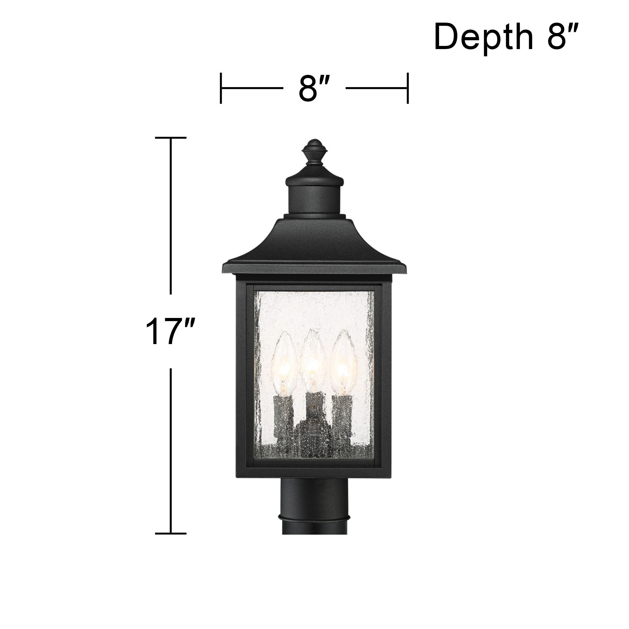 Image 6 Franklin Iron Works Moray Bay 17" High Black 3-Lt Outdoor Post Light more views