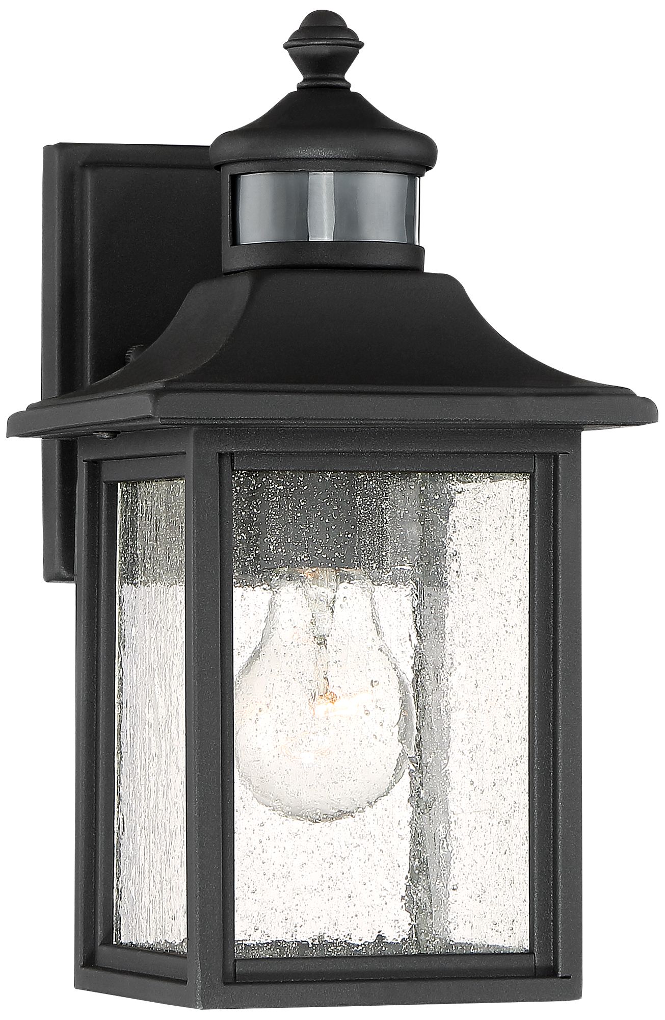 Franklin Iron Works Moray Bay Black 11 1/2" Motion Sensor Outdoor Lt