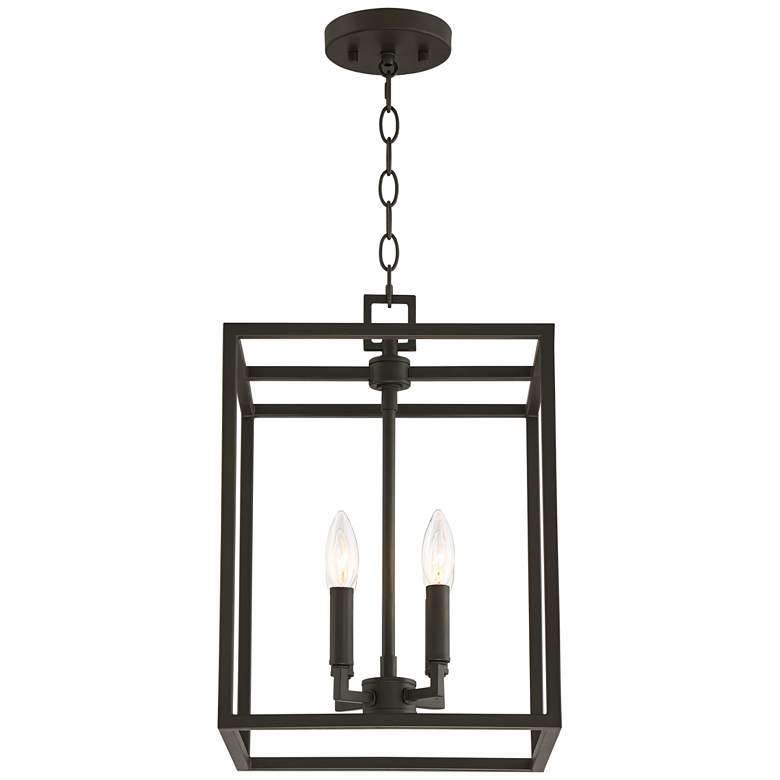 Image 7 Franklin Iron Works Mortimer 12 inch Wide Bronze 4-Light Open Cage Pendant more views