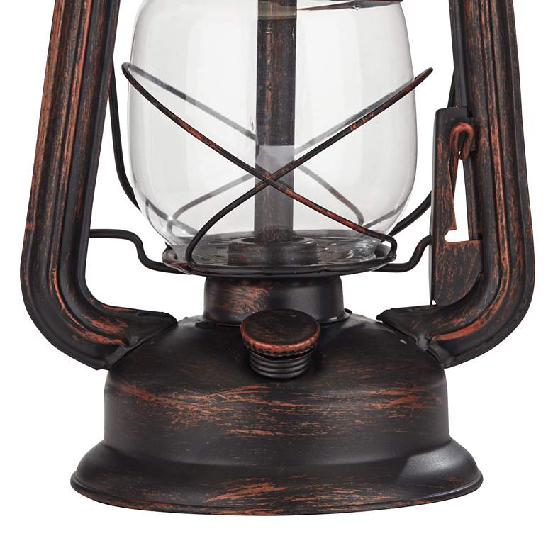 Image 6 Franklin Iron Works Murphy Red Bronze Miner Lantern Table Lamp with Dimmer more views