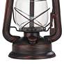 Franklin Iron Works Murphy Red Bronze Miner Lantern Table Lamp with Dimmer