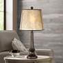 Franklin Iron Works Naomi 25" Aged Bronze Rustic Mica Shade Table Lamp