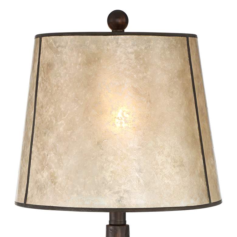 Image 4 Franklin Iron Works Naomi 25" Aged Bronze Rustic Mica Shade Table Lamp more views