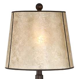 Image4 of Franklin Iron Works Naomi 25" Aged Bronze Rustic Mica Shade Table Lamp more views