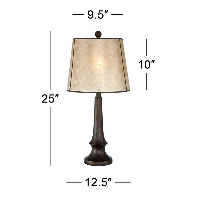 Image 6 Franklin Iron Works Naomi 25" Aged Bronze Rustic Mica Shade Table Lamp more views
