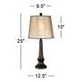Franklin Iron Works Naomi 25" Bronze and Mica Lamp with USB Dimmer