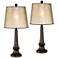 Franklin Iron Works Naomi 25" Rustic Bronze and Mica Lamps Set of 2