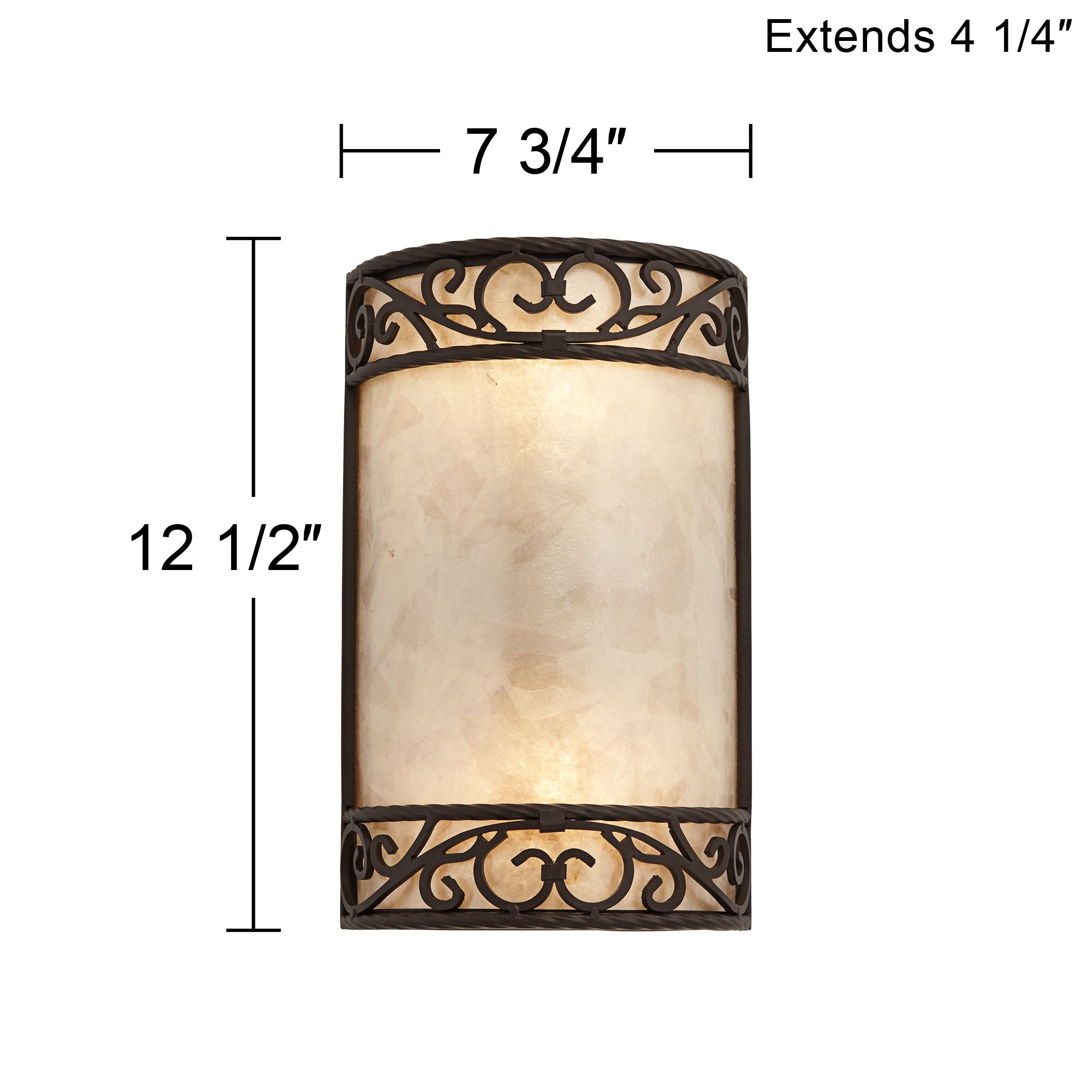 Franklin Iron Works Natural Mica Collection 12 1/2" Wall Sconce