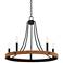 Franklin Iron Works Navarro 24 1/2" Black Wood 6-Light Ring Chandelier