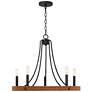 Watch A Video About the Navarro Black Wood 6 Light Ring Chandelier