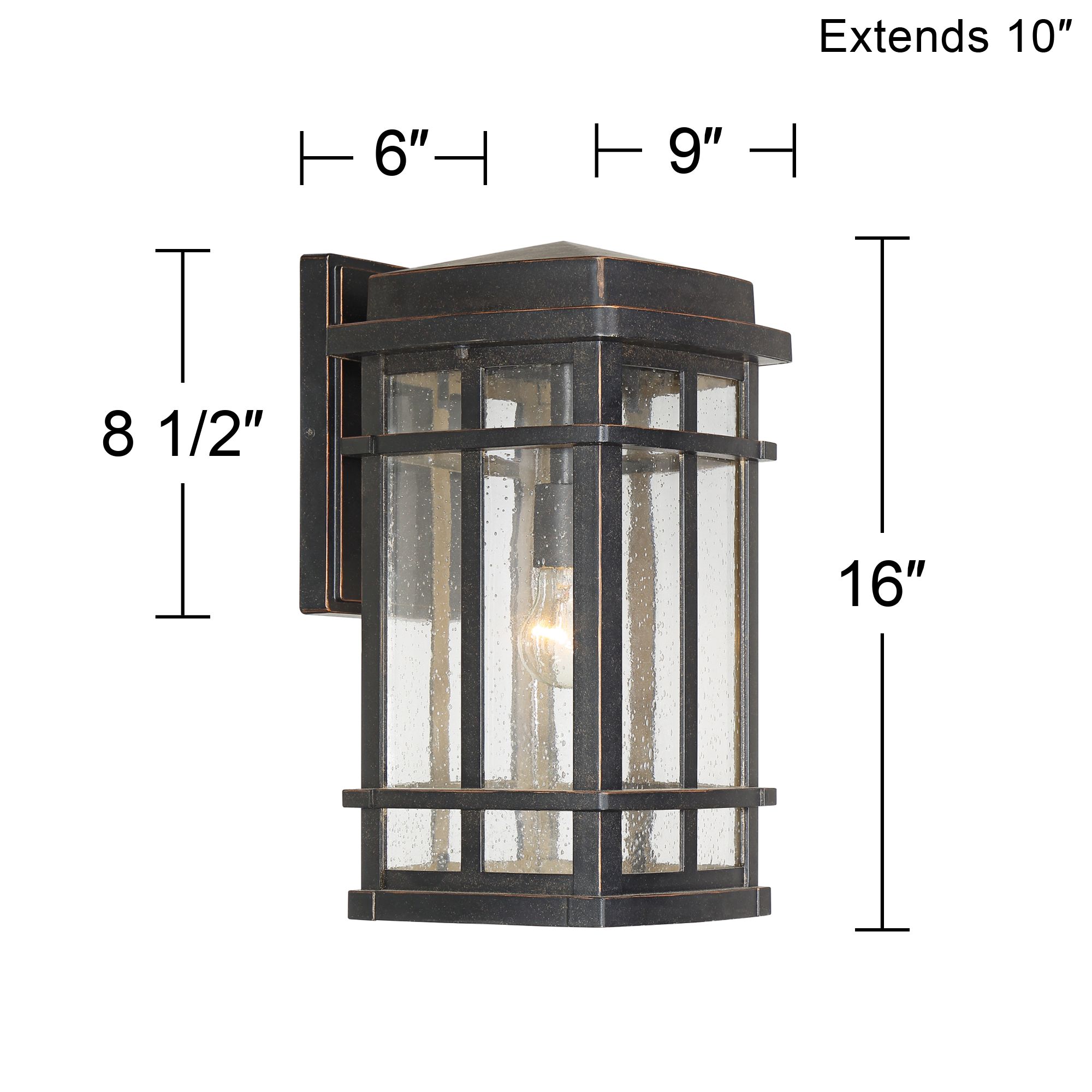 Image 7 Franklin Iron Works Neri 16" Mission Oil-Rubbed Bronze Outdoor Wall Lt more views
