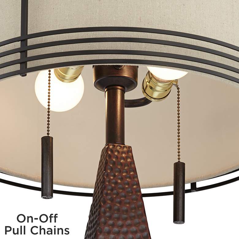 Image 6 Franklin Iron Works Niklas 26" Bronze Metal USB Table Lamps Set of 2 more views