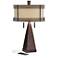 Franklin Iron Works Niklas 26" Industrial Bronze USB Table Lamp