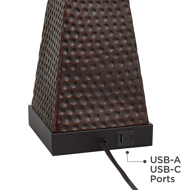 Image 6 Franklin Iron Works Niklas 26" Industrial Bronze USB Table Lamp more views