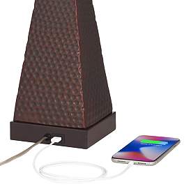 Image2 of Franklin Iron Works Niklas 30 1/4" Bronze USB Lamp with Black Riser more views