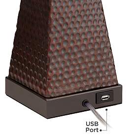 Image3 of Franklin Iron Works Niklas 30 1/4" Bronze USB Lamp with Black Riser more views