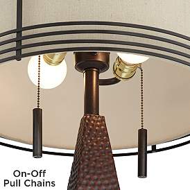 Image4 of Franklin Iron Works Niklas 30 1/4" Bronze USB Lamp with Black Riser more views
