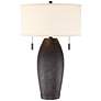 2_Franklin Iron Works Noah 31" Hammered Bronze Lamp with USB Dimmer