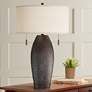 1_Franklin Iron Works Noah 31" Hammered Bronze Lamp with USB Dimmer