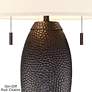 5_Franklin Iron Works Noah 31" Hammered Bronze Lamp with USB Dimmer more views