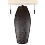 6_Franklin Iron Works Noah 31" Hammered Bronze Lamp with USB Dimmer more views