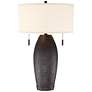Franklin Iron Works Noah 31" Hammered Bronze Pull-Chain Table Lamp