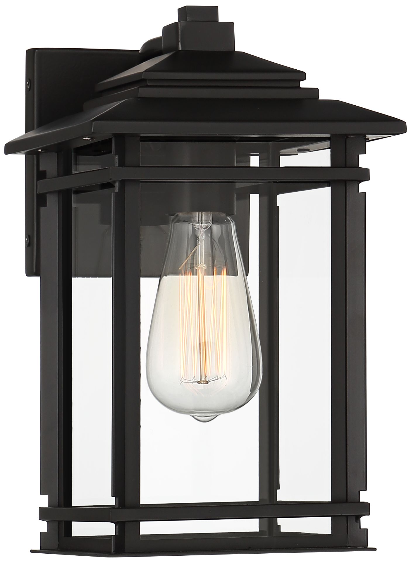 Image 2 Franklin Iron Works North House 12"H Matte Black Outdoor Wall Light