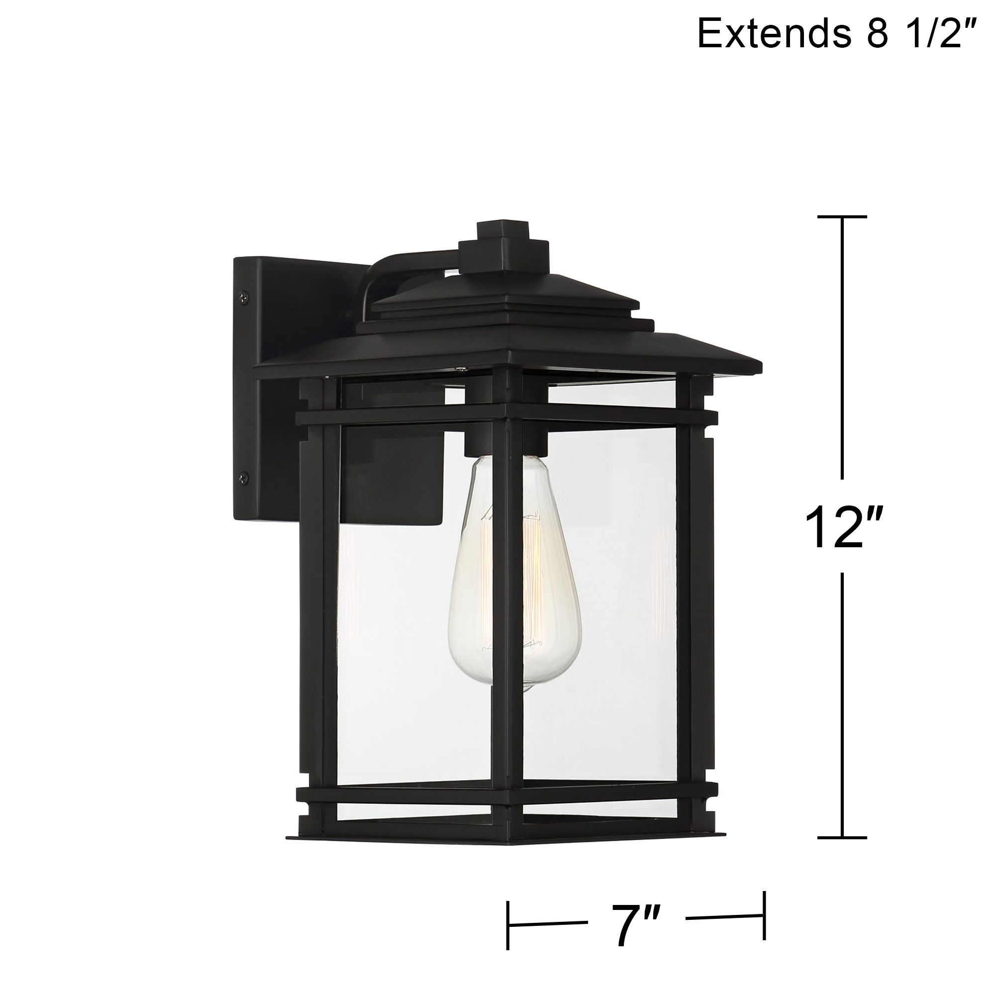 Image 7 Franklin Iron Works North House 12"H Matte Black Outdoor Wall Light more views