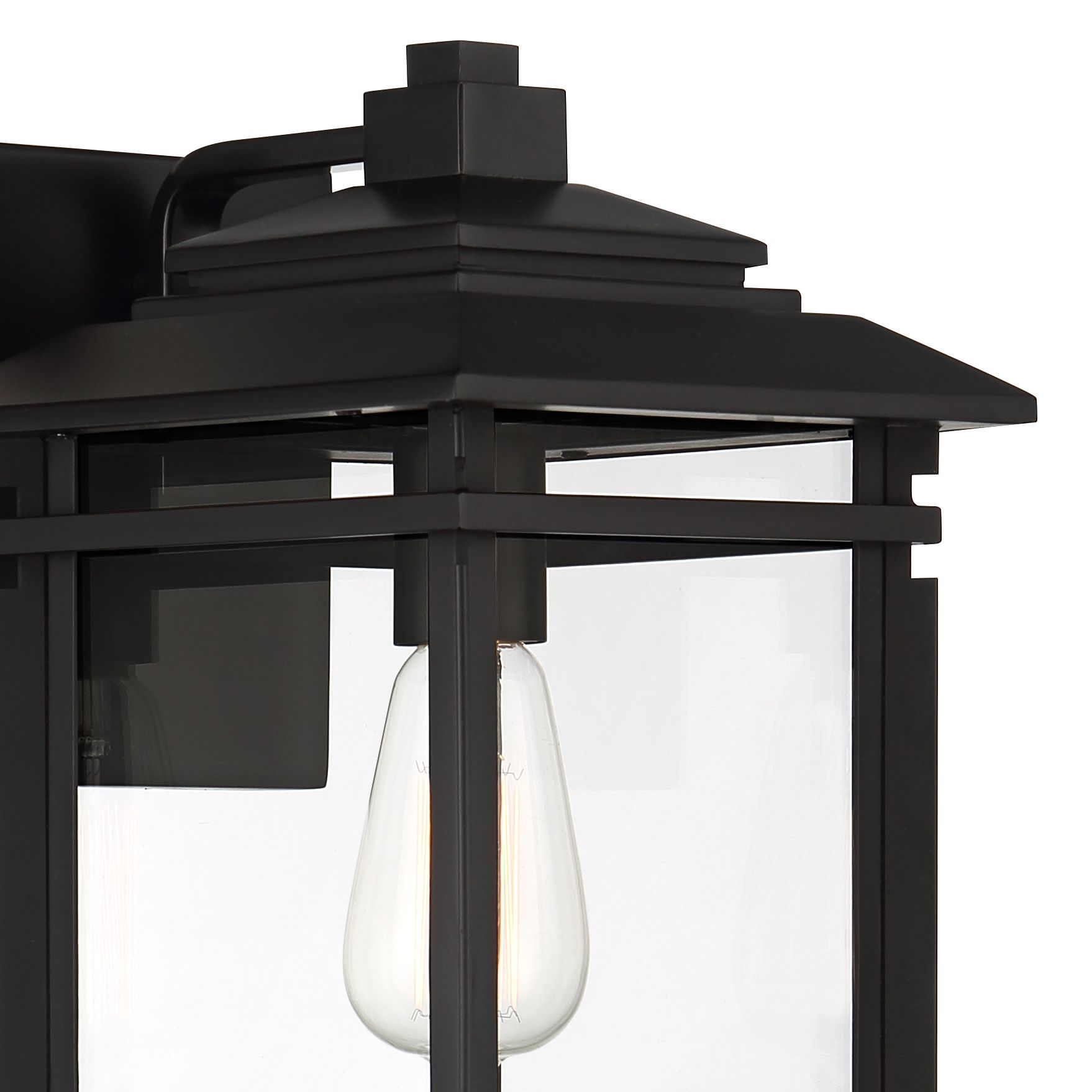 Image 3 Franklin Iron Works North House 16" Matte Black/Glass Outdoor Light more views