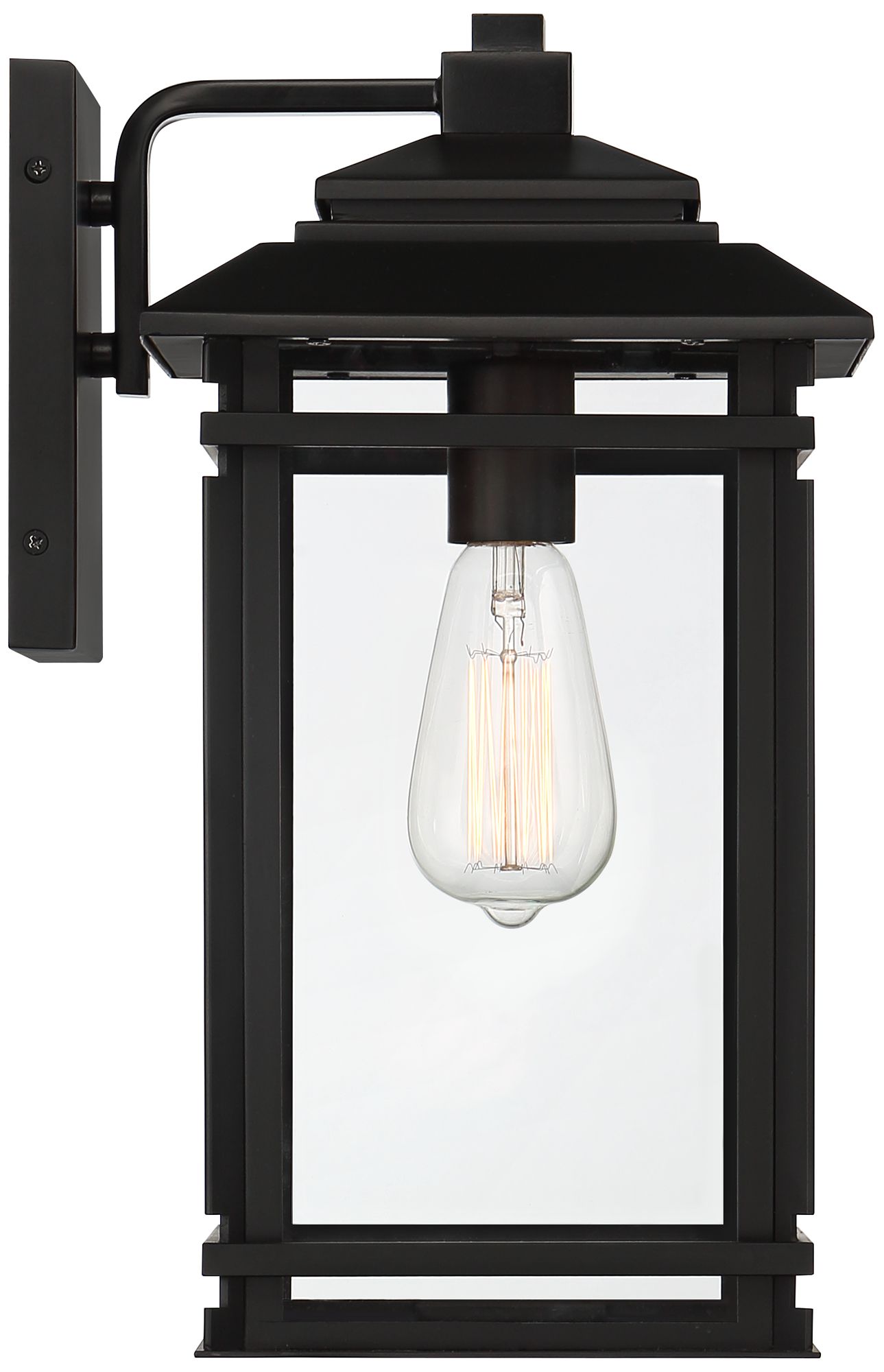 Image 6 Franklin Iron Works North House 16" Matte Black/Glass Outdoor Light more views