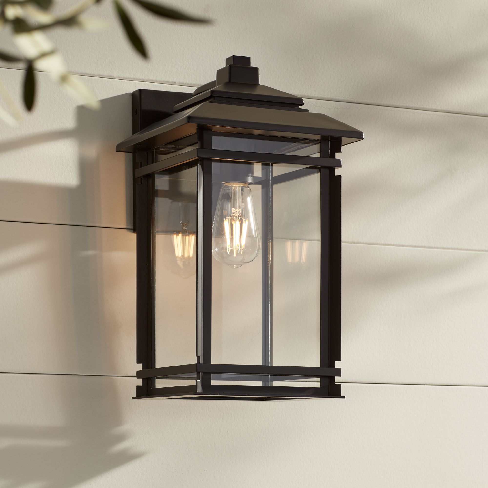 Image 7 Franklin Iron Works North House 16" Matte Black/Glass Outdoor Light more views