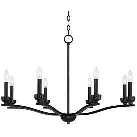Image2 of Franklin Iron Works Norwell 35 3/4" Gloss Black 8-Light Chandelier