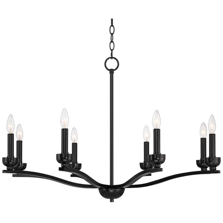 Image 2 Franklin Iron Works Norwell 35 3/4 inch Gloss Black 8-Light Chandelier