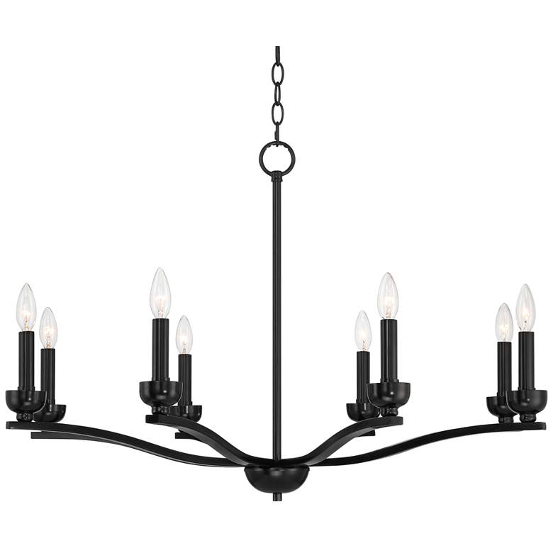 Image 2 Franklin Iron Works Norwell 35 3/4" Gloss Black 8-Light Chandelier