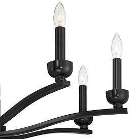 Image3 of Franklin Iron Works Norwell 35 3/4" Gloss Black 8-Light Chandelier more views