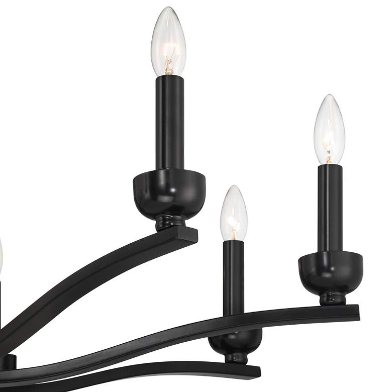 Image 3 Franklin Iron Works Norwell 35 3/4" Gloss Black 8-Light Chandelier more views