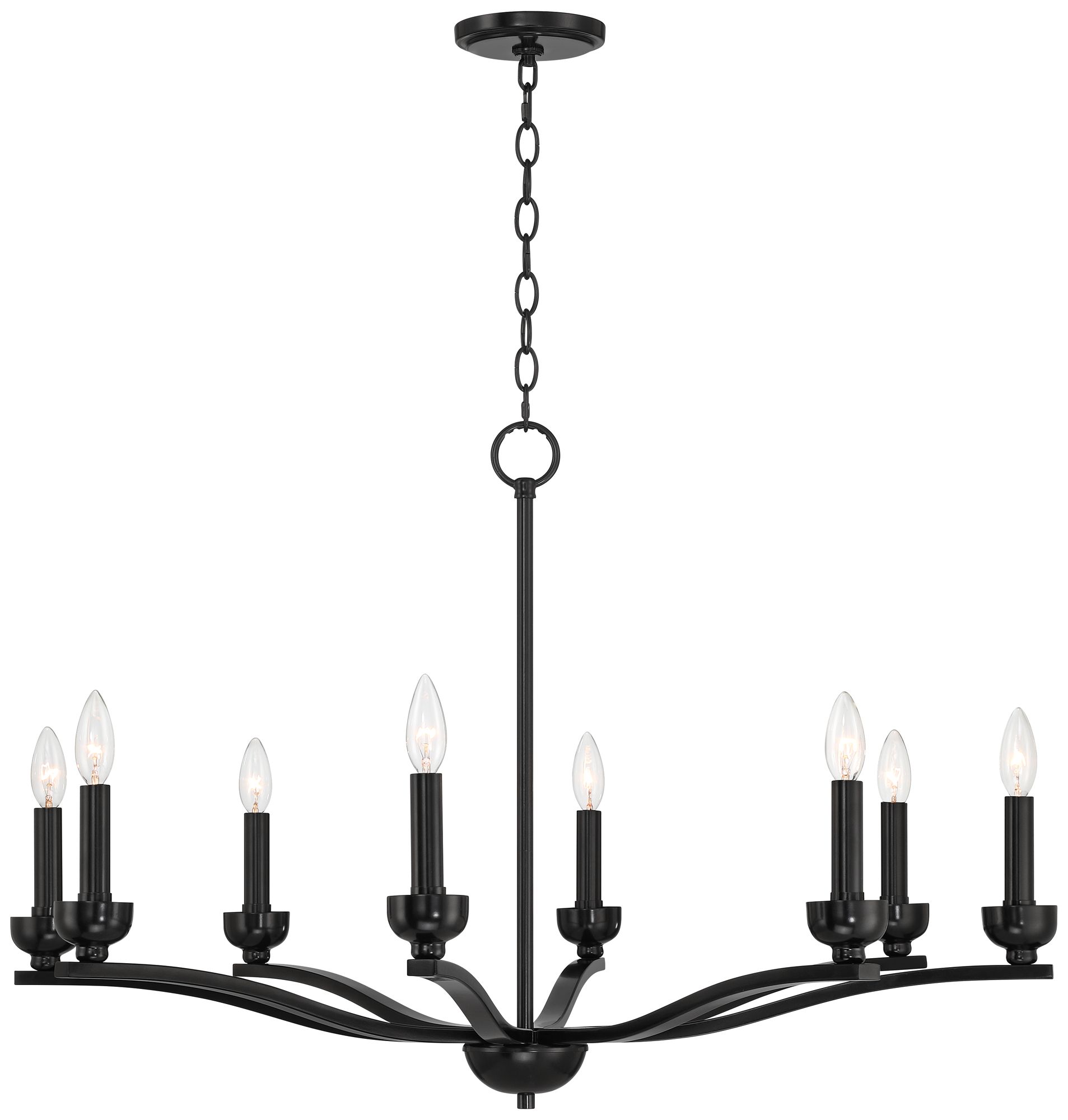 Watch A Video About the Norwell Semi Gloss Black 8 Light Chandelier