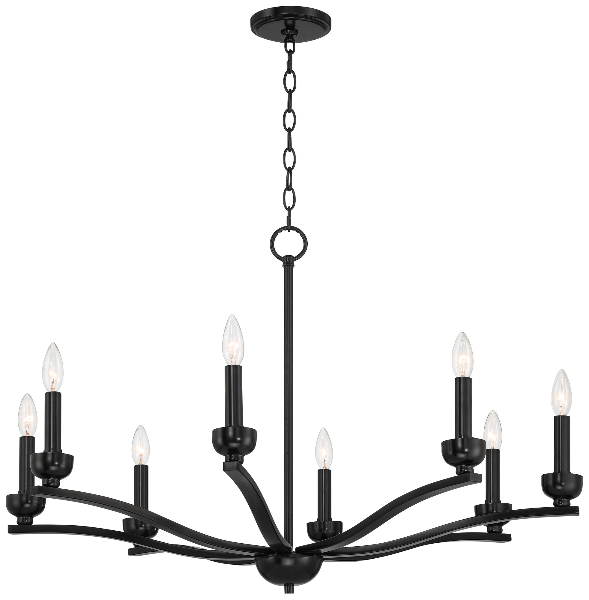 Watch A Video About the Norwell Semi Gloss Black 8 Light Chandelier