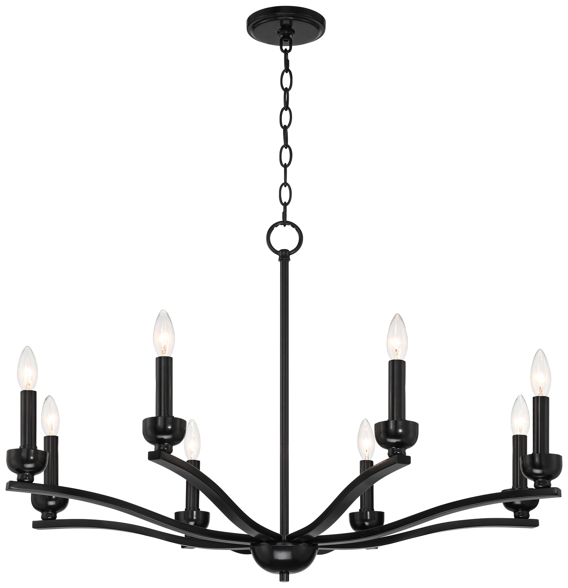 Watch A Video About the Norwell Semi Gloss Black 8 Light Chandelier