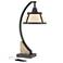 Franklin Iron Works Oak River 22" Mica Shade USB and Outlet Desk Lamp