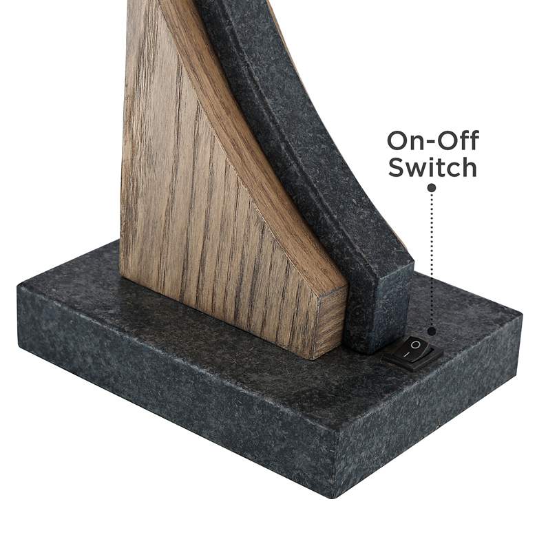 Image 4 Franklin Iron Works Oak River 22" Mica Shade USB and Outlet Desk Lamp more views